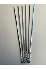 Mobilreyon 5 Adet Yassı Sebze Patlıcan Domates Tavuk Kanat Şişi (Uzunluk 60 Cm)