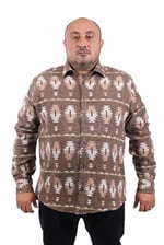 MocGrande Oduncu Gömlek Mc Three Rug Print 22212 KAHVERENGİ