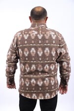 MocGrande Oduncu Gömlek Mc Three Rug Print 22212 KAHVERENGİ