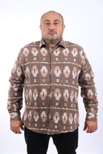 MocGrande Oduncu Gömlek Mc Three Rug Print 22212 KAHVERENGİ