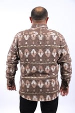 MocGrande Oduncu Gömlek Mc Three Rug Print 22212 KAHVERENGİ