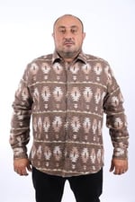 MocGrande Oduncu Gömlek Mc Three Rug Print 22212 KAHVERENGİ