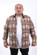 MocGrande Oduncu Gömlek Mc Three Rug Print 22212 KAHVERENGİ