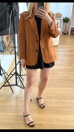 Modaonna Kahverengi süet blazer ceket