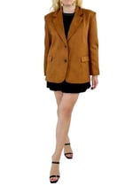 Modaonna Kahverengi süet blazer ceket