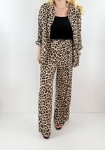Modaonna Leopar desen mevsimlik gömlek pantolon takım