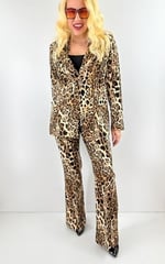 Modaonna Leopar Desenli Ceket Pantolon Takım