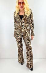 Modaonna Leopar Desenli Ceket Pantolon Takım