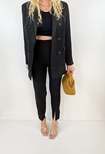 Modaonna Siyah Oversize Blazer Ceket