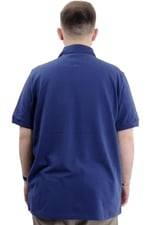 Mode XL Battal Beden Erkek Tshirt Polo Yaka Cepli Klasik Pike 20552 İndigo