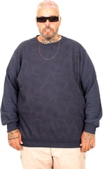Mode XL Battal Beden Selanik Bis Yaka Sweat U25819