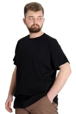Mode XL Büyük Beden Erkek Basic T-Shirt - Rahat ve Şık Plus Size Tişört, Casual Moda 20031