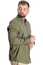 Mode XL Büyük Beden Erkek Gömlek U.Kol Tom Oxford 23303 Açık Mavi