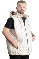 Mode XL Büyük Beden Erkek Kapitone Yelek Kapüşonlu 23712