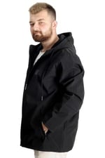 Mode XL Büyük Beden Erkek Kapüşonlu Mont Waterproof Softshell 21235