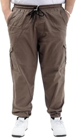 Mode XL Büyük Beden Erkek Keten Kargo Jogger Valencia 21911 Toprak