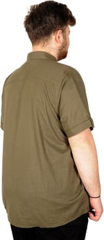 Mode XL Büyük Beden Erkek Kısa Kol Keten Likralı Gömlek - Rahat ve Şık Plus Size Giyim, Casual Moda,Geniş Beden Aralığı 20389