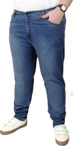 Mode XL Büyük Beden Erkek Pantolon Kot 21920 Mavi