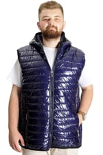 Mode XL Büyük Beden Erkek Yelek Kopşonlu Kapitone 23707 İndigo