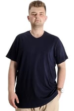 Mode XL Büyük Beden Tshirt V Yaka 20032