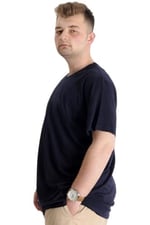 Mode XL Büyük Beden Tshirt V Yaka 20032