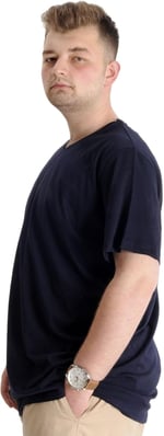 Mode XL Büyük Beden Tshirt V Yaka 20032