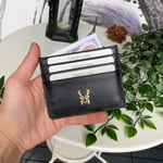 Modica Ducal - Hakiki Deri Ultra İnce Kartlık, Minimalist Kredi Kartı Kılıfı, Slim Kart Koruyucu, Ön Cep Cüzdanı (Siyah)