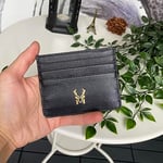 Modica Ducal - Hakiki Deri Ultra İnce Kartlık, Minimalist Kredi Kartı Kılıfı, Slim Kart Koruyucu, Ön Cep Cüzdanı (Siyah)