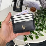 Modica Ducal - Hakiki Deri Ultra İnce Kartlık, Minimalist Kredi Kartı Kılıfı, Slim Kart Koruyucu, Ön Cep Cüzdanı (Siyah)