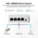 MokerLink 4 Port PoE Uzatıcı, IEEE 802.3 af/at PoE Tekrarlayıcı, 100 Mbit/s, 1 PoE Girişi, 3 PoE Çıkış, Duvar ve DIN Ray Montajı için POE Geçiş Anahtarı