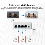MokerLink 4 Port PoE Uzatıcı, IEEE 802.3 af/at PoE Tekrarlayıcı, 100 Mbit/s, 1 PoE Girişi, 3 PoE Çıkış, Duvar ve DIN Ray Montajı için POE Geçiş Anahtarı