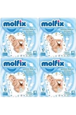 Molfix Bebek Bakım Alt Açma Örtüsü, 4'lü Set, 40 Adet, 60x60 cm, Beyaz