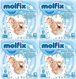 Molfix Bebek Bakım Alt Açma Örtüsü, 4'lü Set, 40 Adet, 60x60 cm, Beyaz