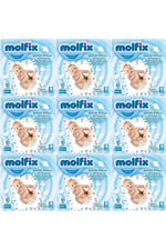 Molfix Bebek Bakım Alt Açma Örtüsü, 60x60 cm, 9'lu Set, 90 Adet