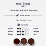 Moliendo Finest Coffee Colombia Medellin Supremo Yöresel Kahve (Öğütülmüş Filtre Kahve) 1000 g