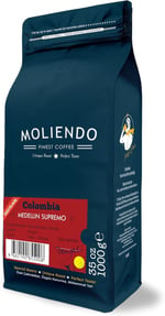 Moliendo Finest Coffee Colombia Medellin Supremo Yöresel Kahve (Öğütülmüş Filtre Kahve) 1000 g