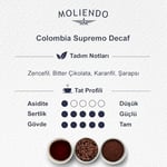 Moliendo Finest Coffee Colombia Supremo Decaf (Kafeinsiz) Yöresel Kahve (Çekirdek) 250 g