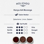Moliendo Finest Coffee Kenya Aa Muranga Yöresel Kahve (Çekirdek) 250 g