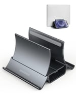 MOMAX Dikey Dizüstü Bilgisayar Standı Tutucu, Arch Gravity Otomatik Kilitleme Tutucu Depolama Yuvası, Masa Düzenleyici için Yer Tasarrufu, Tüm MacBook/iPad/Dell/Chromebook'a Uyar, Çift Dizüstü