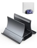 MOMAX Dikey Dizüstü Bilgisayar Standı Tutucu, Arch Gravity Otomatik Kilitleme Tutucu Depolama Yuvası, Masa Düzenleyici için Yer Tasarrufu, Tüm MacBook/iPad/Dell/Chromebook'a Uyar, Çift Dizüstü