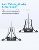 MOMAX Dikey Dizüstü Bilgisayar Standı Tutucu, Arch Gravity Otomatik Kilitleme Tutucu Depolama Yuvası, Masa Düzenleyici için Yer Tasarrufu, Tüm MacBook/iPad/Dell/Chromebook'a Uyar, Çift Dizüstü