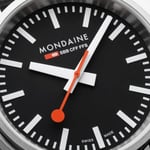 MONDAINE Stop2go Vegan Deri Kayışlı Saat, Tek beden, Siyah, Üniseks