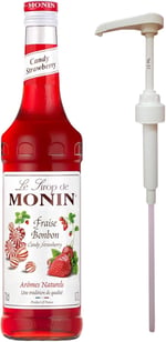 Monin Çilek Şurubu (700ml) + Şurup Pompası