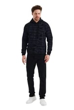 Monox Erkek Kapşonlu Kamuflaj Baskılı 3 İplik Sweatshirt