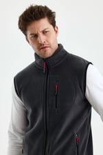 Monox Erkek Tam Fermuarlı Spor Polar Yelek