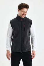 Monox Erkek Tam Fermuarlı Spor Polar Yelek