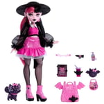 Monster High Acayip Havalı Arkadaşlar - Draculaura Evcil hayvanı Kont Fabulous ve aksesuarlarıyla Monster High Acayip Havalı Arkadaşlar - Draculaura HRP64