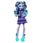 Monster High Kolej ceketi, yıllık, kutu oyunu ve kurabiyelerle oyun kulübü temalı Gizemli Yıllık Twyla bebek ve aksesuar seti, HXW31