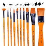 Mont Marte Art Paint fırça seti, akrilik, 11 adet (10 boya fırçası + fermuarlı kılıf)