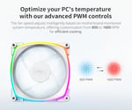 MONTECH AX 120MM - PWM Fan - Sessiz Performans - Yüksek Hızlı 1600PWM - HDB Rulmanlı Üst Düzey Dayanıklılık - Çarpıcı Dış Halka ARGB Aydı - Bedenler: 120mm, 360mm, AX 3'ü 1 Arada Paket, HyperFlow ARGB